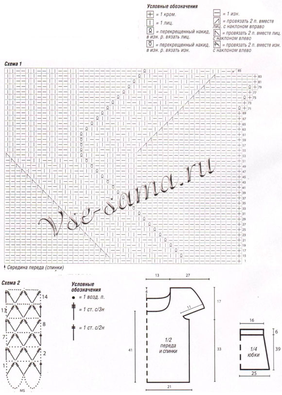 Джемпер и юбка, схема