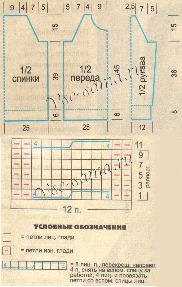 Фиалетовый пуловер, схема