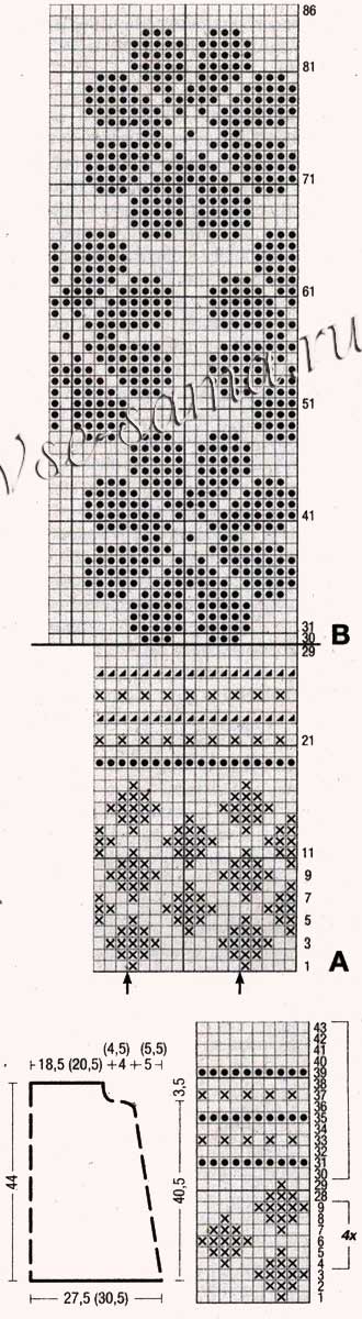Юбка и митенки спицами, схема Юбка и митенки спицами, схема