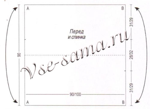 Кардиган-накидка, выкройка