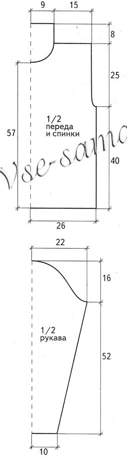 Меланжевый жакет на молнии, выкройка