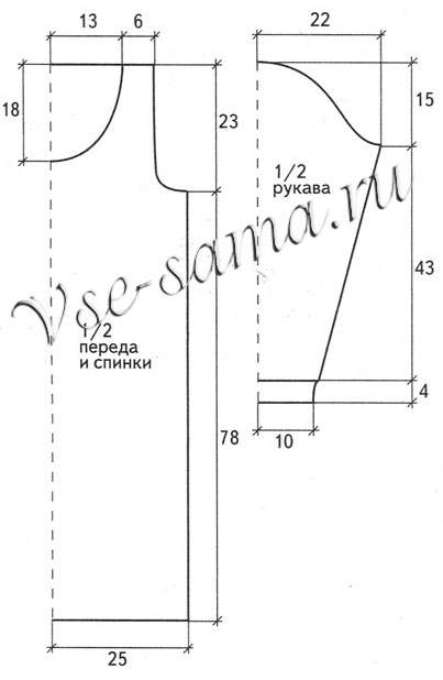 Пестрое платье с бахромой, выкройка