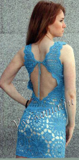 Платье летнее крючком Каприз, спинка