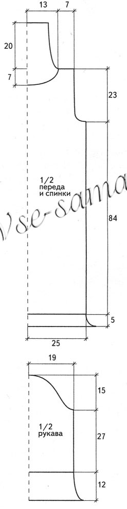 Платье с фантазийной кокеткой, выкройка