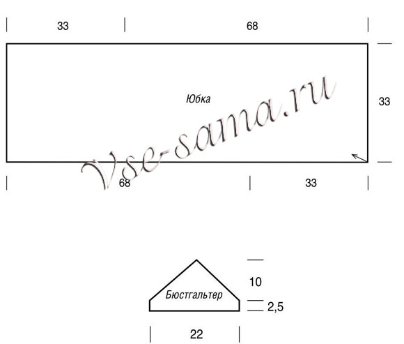 Пляжный ансамбль спицами, выкройки