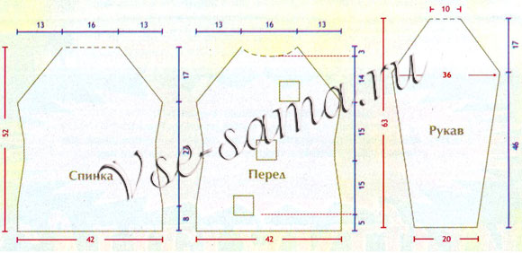 Пуловер - Ночные огни, выкройка