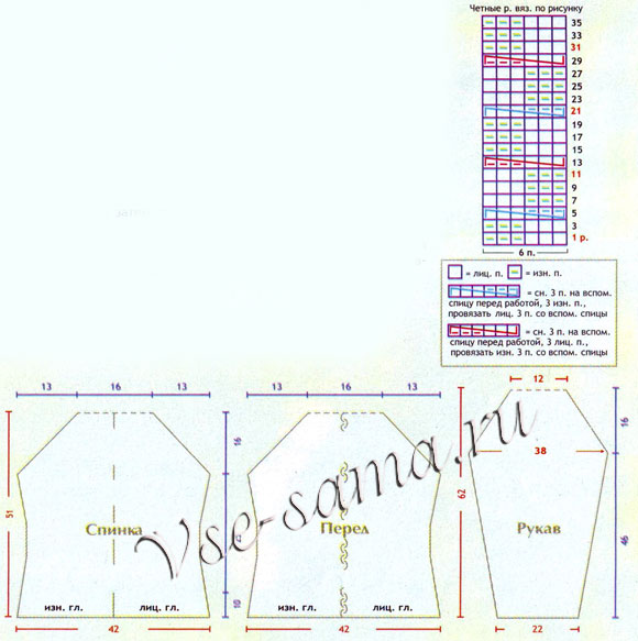 Пуловер - меланжевый каприз, схема