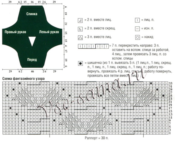 Пуловер офисный, схема