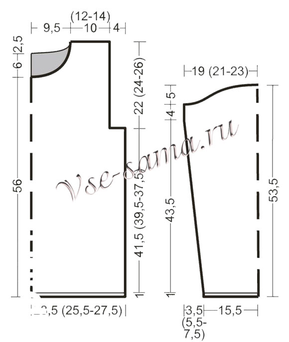 Выкройка для вязания пуловера спицами - северные узоры