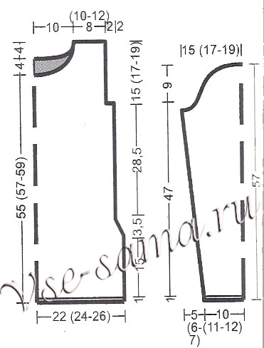 Выкройка для вязания пушистого свитра