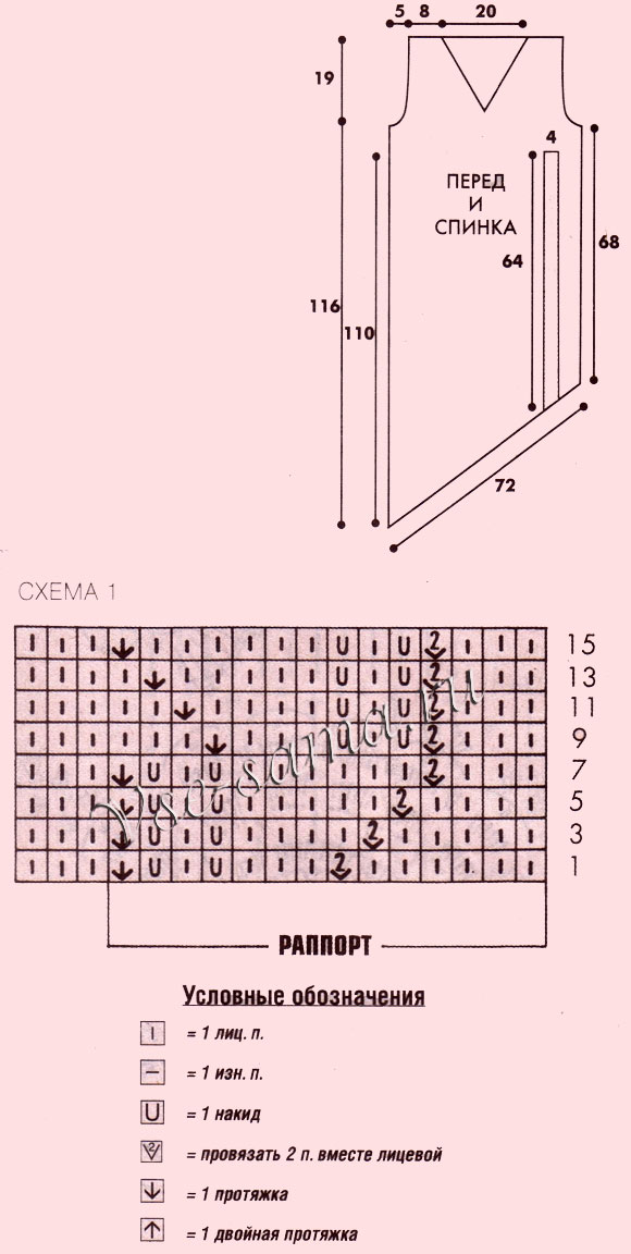 Сарафан спицами и крючком, схема