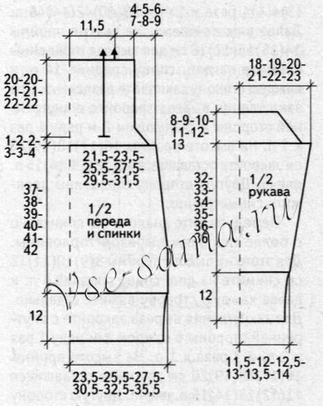 Серый пуловер с воротником шалька, выкройка