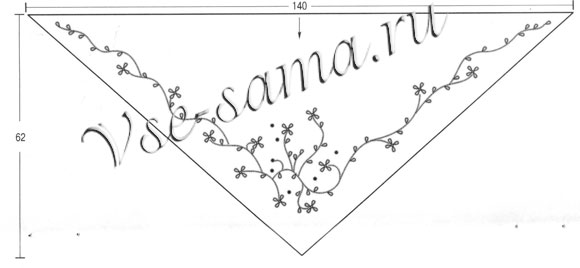 Шаль белая с вышивкой, схема