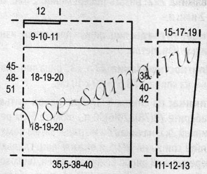 Широкий пуловер в полоску, выкройка