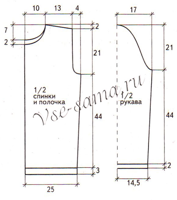 Синий мужской жакет спицами с капюшоном, выкройка