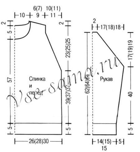 Свитер мужской, выкройка