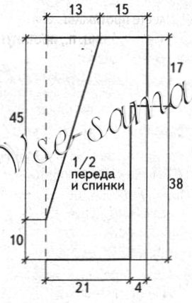 Топ с открытой спиной, выкройка