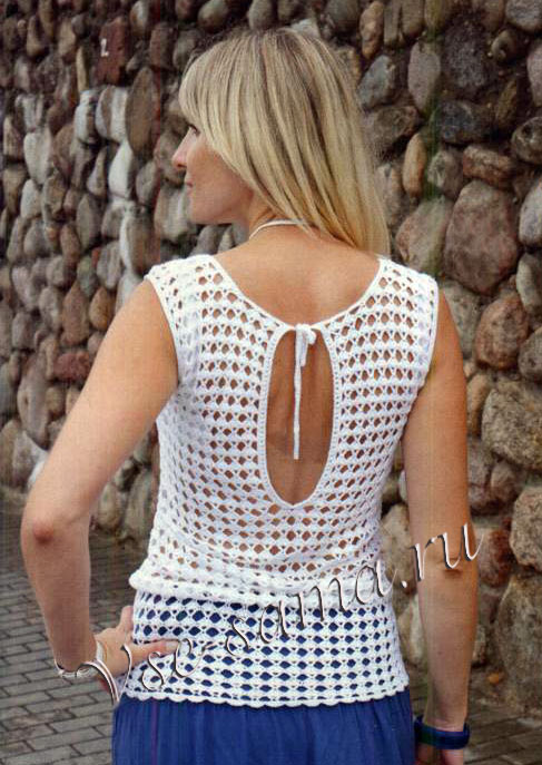 Туника крючком с разрезом на спине, спинка