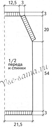 Удлиненный топ в полоску, выкройка