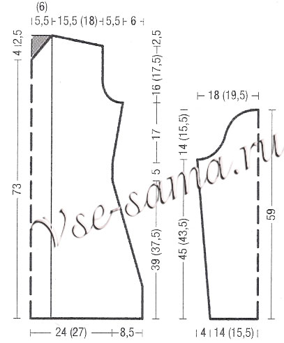 Выкройка для вязания пальто