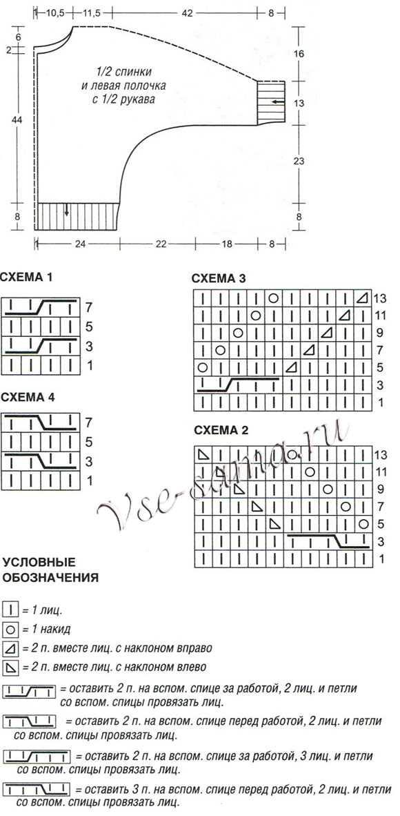 Жакет на пуговицах и шарф, схема