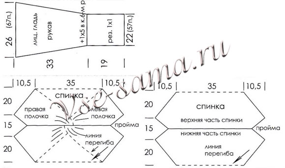 Замысловатый пуловер, выкройка