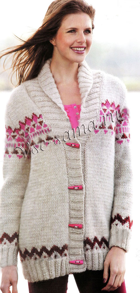 Жакет, шапочка и варежки спицами, 2