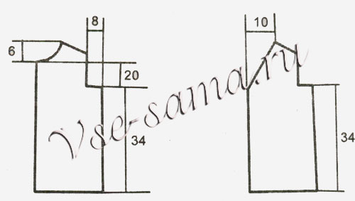 Выкройка для вязания жилета Выкройка для вязания жилета