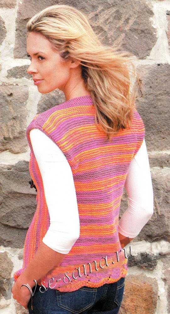 Жилет спицами - японскии мотив, 2