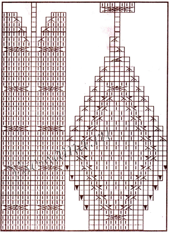 Берет с рельефными узорами, схема