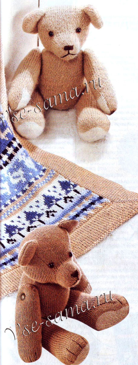 Мишки вязаные спицами - 2