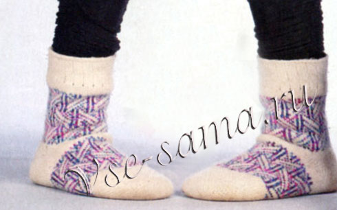 Носки с орнаментом спицами Носки с орнаментом спицами