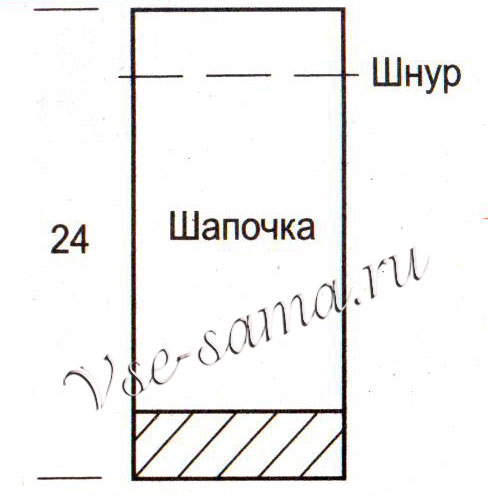 Выкройка для вязания детской шапочки в полоску