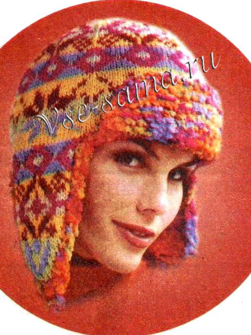 Шапочка-ушанка в стиле нордик, 2