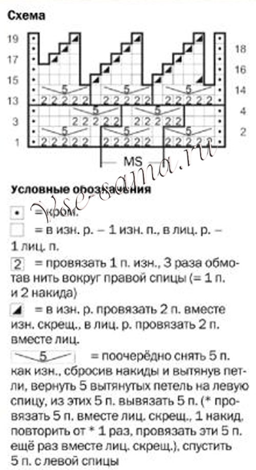 Сиреневый берет спицами, схема
