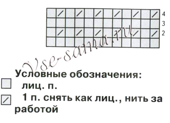 Схема для вязания трехцветных варежек