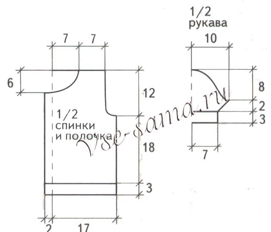 Ажурный жакет для малышки, выкройка