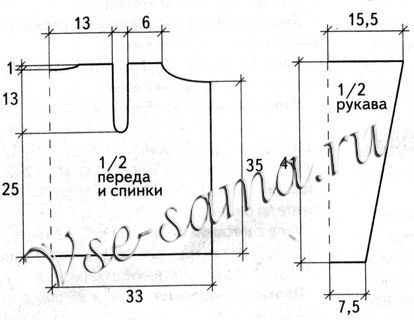 Белый жакет для девочки, выкройка