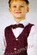 Бордовый жилет и галстук-бабочка