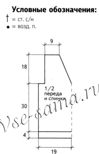 Черный жилет спицами, выкройка