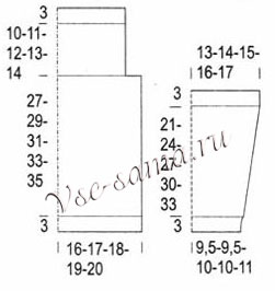 Детский пуловер спицами в полоску, выкройка