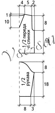 Двухцветный пуловер для ребенка, выкройка