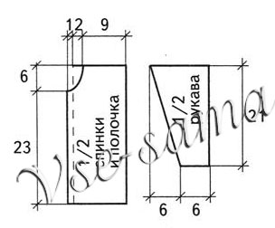 Голубая кофточка для малыша, выкройка