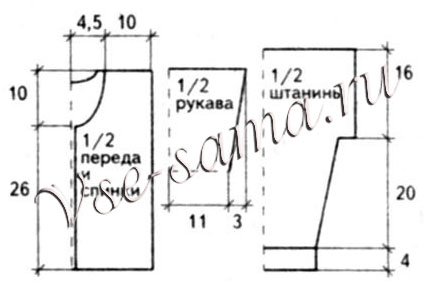 Голубой костюм, выкройка