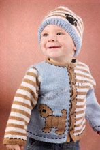 Жакет с собачкой и шапочка