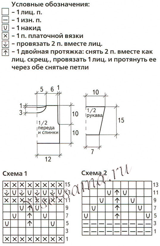 Кофточка и шапочка розового цвета, схема