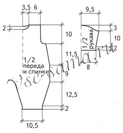 Комбинезон с карманом, выкройка