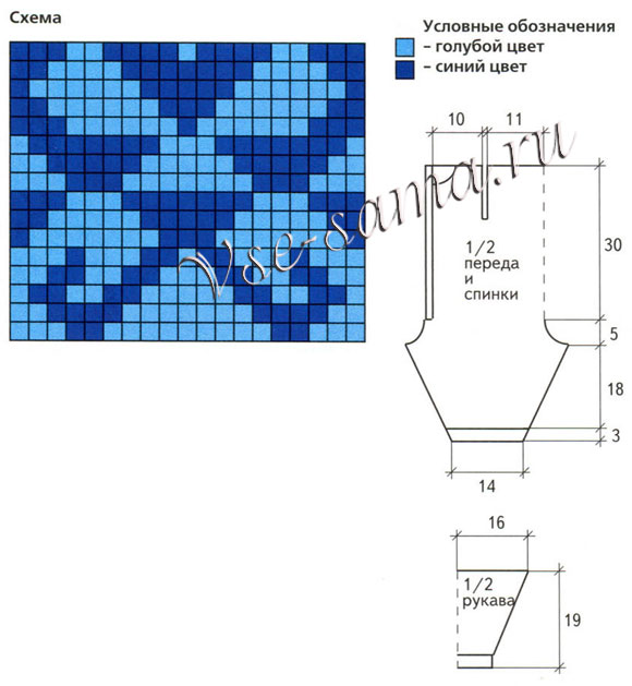 Комбинезон с жаккардовым узором, схема