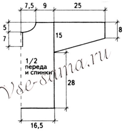 Меланжевый джемпер-поло, выкройка