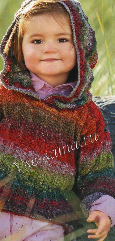 Меланжевый пуловер с ажурным узором и капюшоном, фото 2 Меланжевый пуловер с ажурным узором и капюшоном, фото 2